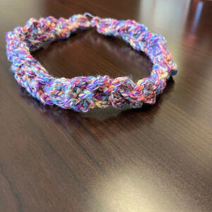 NWT Handmade Headband, crocheted stretchy multi-color, new